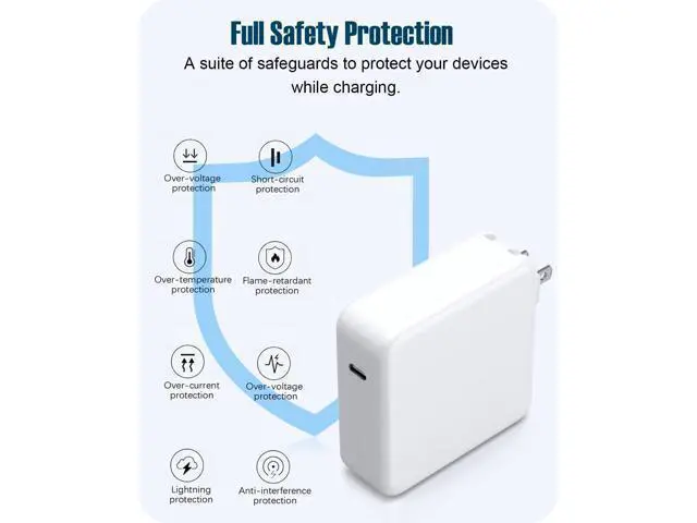 Alt view image 4 of 7 - Mac Book Pro Charger - 120W USB C Fast Charger Power Adapter Compatible with MacBook Pro/Air 13 14 15 16 inch M1 M2 M3 M4 ipad Pro Galaxy and All Type C Device Include 6.6ft Charge Cable