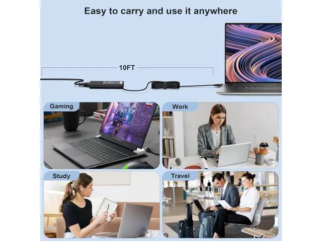 Alt view image 6 of 7 - New 130W 4.5mm AC Adapter Laptop Charger Replacement for XPS 15 9570 7590 9560 9550 Precision 5520 5540 5510 5530 M3800 M2800 HA130PM130 DA130PM130 0V363H 06TTY6 0RN7NW Power Supply Cord