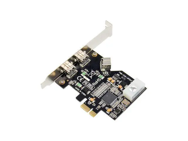 Alt view image 2 of 4 - PCIe to 3-Port 1394B FireWire Card Texas Instruments Chip, 1394B (FireWire 800), for Video Capture Cards