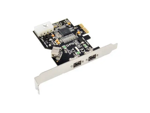 Alt view image 3 of 4 - PCIe to 3-Port 1394B FireWire Card Texas Instruments Chip, 1394B (FireWire 800), for Video Capture Cards