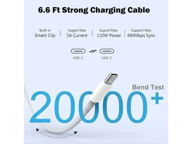 Alt view image 4 of 7 - Mac Book Pro Charger - 120W USB C Fast Charger Adapter Compatible with MacBook Pro & MacBook Air 13 14 15 16 inch iPad Pro Galaxy and All USB C Device
