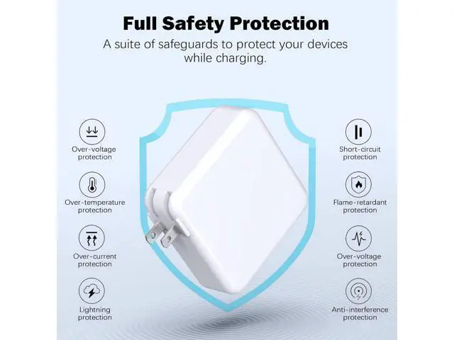 Alt view image 3 of 7 - Mac Book Pro Charger - 120W USB C Fast Charger Adapter Compatible with MacBook Pro & MacBook Air 13 14 15 16 inch iPad Pro Galaxy and All USB C Device