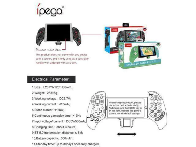 Alt view image 7 of 7 - IPEGA PG-9023S For Bluetooth Controller For N-switch Wireless Pubg Gamepad For Android Joystick Smart Phone Tablet PC PS3 Tv Box