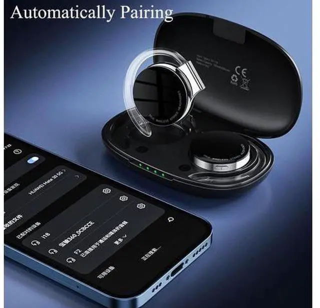Alt view image 2 of 6 - Luisport Noise Cancelling Headphones Earbuds Open Ear Bluetooth Headphones Workout Headphones Wireless Headphones Bluetooth Earbuds Wireless Earbuds Bluetooth Earphones Wireless Earphones (F2-Black)
