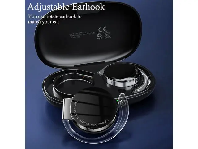 Alt view image 3 of 6 - Luisport Noise Cancelling Headphones Earbuds Open Ear Bluetooth Headphones Workout Headphones Wireless Headphones Bluetooth Earbuds Wireless Earbuds Bluetooth Earphones Wireless Earphones (F2-Black)