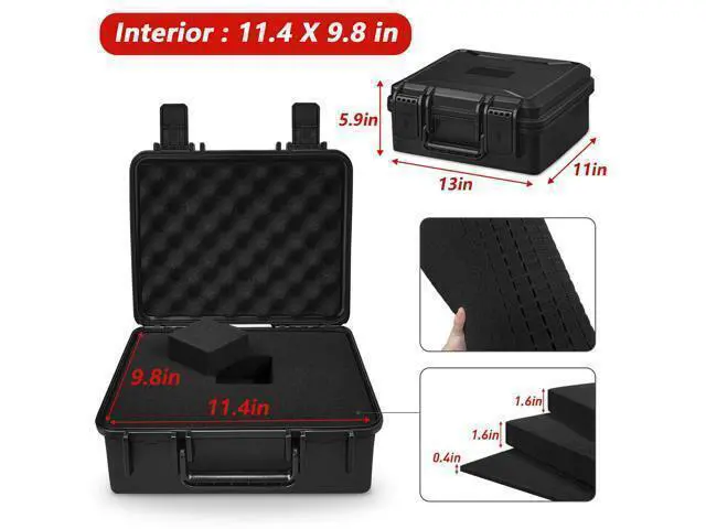 Alt view image 4 of 7 - 11 Inch Foam Case with Customizable Foam for Test Instruments, Camera Accessories, Equipment, Electronics, and Tools & More 11.4 x 9.8 x 5.7 Inches