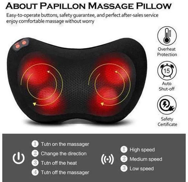 Alt view image 4 of 7 - Back Massager with Heat,Shiatsu Neck Massager Pillow for Back,Neck,Shoulder,Foot & Lower Back Pain Relief,Electric Kneading Massager, Gifts for Women/Men/Dad/Mom/Fathers Day/Mothers Day
