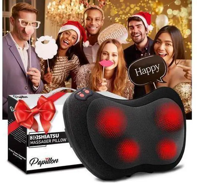 Alt view image 7 of 7 - Back Massager with Heat,Shiatsu Neck Massager Pillow for Back,Neck,Shoulder,Foot & Lower Back Pain Relief,Electric Kneading Massager, Gifts for Women/Men/Dad/Mom/Fathers Day/Mothers Day