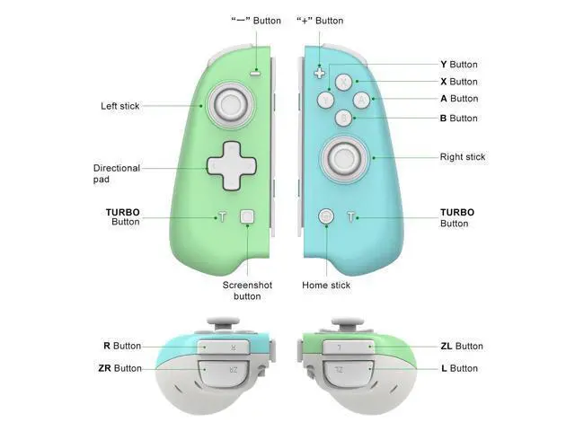 Alt view image 3 of 7 - Wireless Controller For Nintendo Switch Wireless Joy-con Controller Auto-Fire Wake Up Bluetooth Gamepad For Nintendo Switch Joystick Controls Gamepad