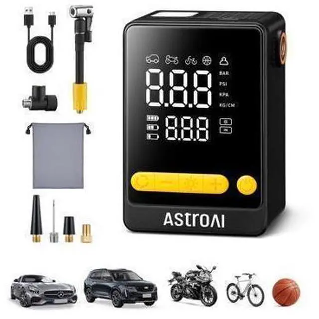 Main image of L10 Mini Tire Inflator Portable Air Compressor,150PSI Air Pump for Car Tires with Tire Pressure Gauge,Bike Pump with LED Light,Tire Inflator for Cars,Bikes,Motorcycles,Balls,Car Accessories