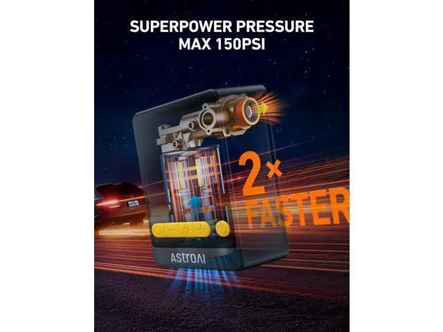 Alt view image 2 of 7 - L10 Mini Tire Inflator Portable Air Compressor,150PSI Air Pump for Car Tires with Tire Pressure Gauge,Bike Pump with LED Light,Tire Inflator for Cars,Bikes,Motorcycles,Balls,Car Accessories