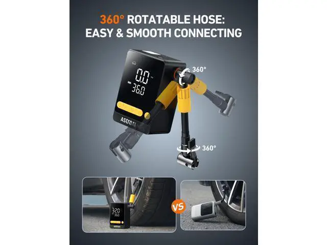Alt view image 3 of 7 - L10 Mini Tire Inflator Portable Air Compressor,150PSI Air Pump for Car Tires with Tire Pressure Gauge,Bike Pump with LED Light,Tire Inflator for Cars,Bikes,Motorcycles,Balls,Car Accessories