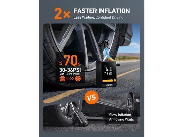 Alt view image 5 of 7 - L10 Mini Tire Inflator Portable Air Compressor,150PSI Air Pump for Car Tires with Tire Pressure Gauge,Bike Pump with LED Light,Tire Inflator for Cars,Bikes,Motorcycles,Balls,Car Accessories