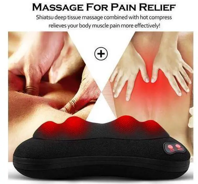 Alt view image 3 of 7 - Back Massager with Heat,Shiatsu Neck Massager Pillow for Back,Neck,Shoulder,Foot & Lower Back Pain Relief,Electric Kneading Massager, Gifts for Women/Men/Dad/Mom/Fathers Day/Mothers Day