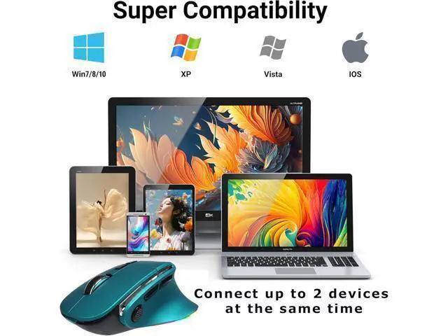 Alt view image 6 of 7 - Ergonomic Mouse Large Middle Hands Dual Mode(Bluetooth+USB)Rechargeable Vertical Carpal Tunnel Bluetooth Wireless Mouse for PC/Laptop/Computer/Desktop/Tablet/ipad/Macbook Air/Pro Office Work Gift