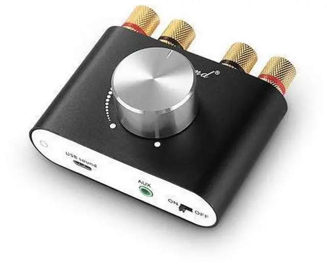 Main image of Nobsound Mini Bluetooth 5.0 Power Amplifier, Stereo Hi-Fi Digital Amp 2.0 Channel 50W×2 with AUX/USB/Bluetooth Input, Wireless Audio Receiver, PC Sound Card with Power Supply (Black)