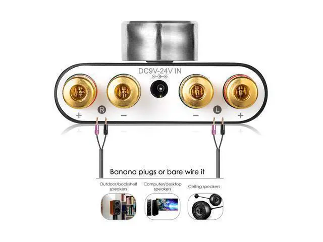 Alt view image 7 of 7 - Nobsound Mini Bluetooth 5.0 Power Amplifier, Stereo Hi-Fi Digital Amp 2.0 Channel 50W×2 with AUX/USB/Bluetooth Input, Wireless Audio Receiver, PC Sound Card with Power Supply (Black)