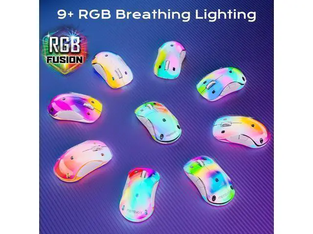 Alt view image 3 of 7 - 2.4G LED Wireless Mouse Rechargeable Ergonomic Mouse with Detachable Cover 1400 DPI Portable Optical Computer Mouse with USB Receiver for Laptop PC Desktop and MacBook 5 Buttons-Blue