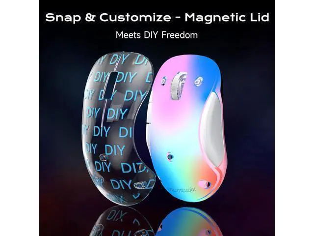 Alt view image 7 of 7 - 2.4G LED Wireless Mouse Rechargeable Ergonomic Mouse with Detachable Cover 1400 DPI Portable Optical Computer Mouse with USB Receiver for Laptop PC Desktop and MacBook 5 Buttons-Blue