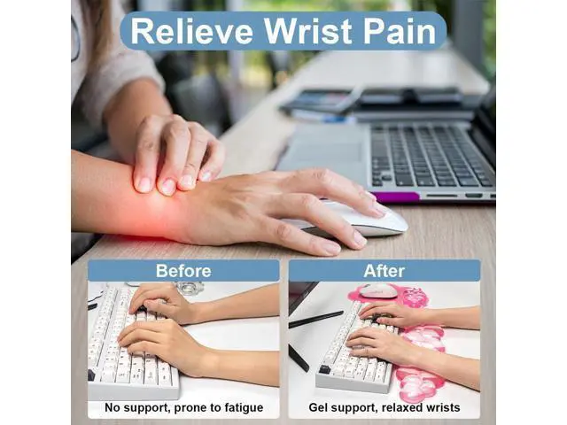Alt view image 2 of 4 - Pink Cloud Gel Wrist Rest for Keyboard and Mouse Ergonomic Mouse Pad with Wrist Support Non-Slip Base for Typing Pain Relief/Computer/Laptop/Gaming/Home/Office (Cloud Shape Pink)