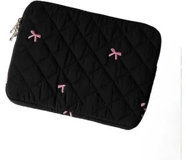 Main image of Cute Bow Graphic Carrying Laptop Bag Y2K Preppy Laptop Sleeve Case Bag Kawaii Pad Computer Protect Case Pouch (13-14 inch Black)