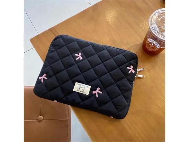 Alt view image 2 of 7 - Cute Bow Graphic Carrying Laptop Bag Y2K Preppy Laptop Sleeve Case Bag Kawaii Pad Computer Protect Case Pouch (13-14 inch Black)
