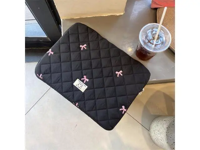 Alt view image 4 of 7 - Cute Bow Graphic Carrying Laptop Bag Y2K Preppy Laptop Sleeve Case Bag Kawaii Pad Computer Protect Case Pouch (13-14 inch Black)