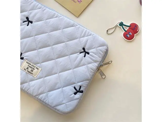 Alt view image 6 of 7 - Cute Bow Graphic Carrying Laptop Bag Y2K Preppy Laptop Sleeve Case Bag Kawaii Pad Computer Protect Case Pouch (13-14 inch Black)