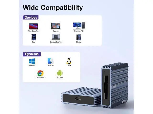 Alt view image 3 of 7 - CFexpress Type B Card Reader with USB 3.2 (Gen 2) 10Gbps, RIITOP USB-C&USB-A 2-in-1 Type B CFexpress Adapter, Compatible with Windows/Mac/Linux/Android(Not for XQD Card)