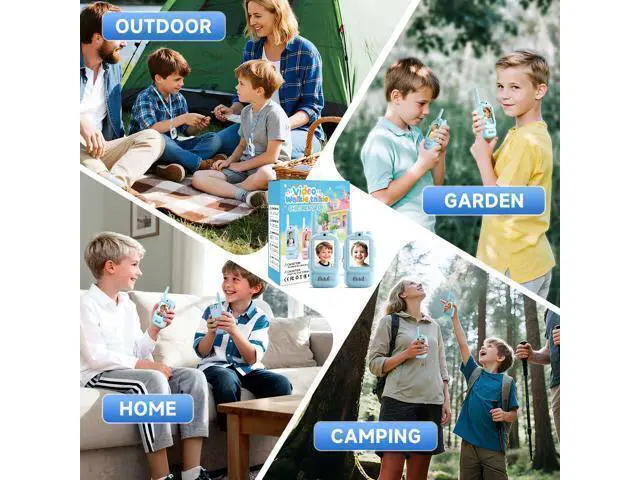 Alt view image 7 of 7 - Video Walkie Talkies for Kids, Handheld 2 Pack Rechargeable Video Intercom Kids Walkies Talkies, Indoor Outdoor Toys for Family Games, Outside, Camping, Hiking for Boys Girls Ages 3-12 (Blue/Blue)