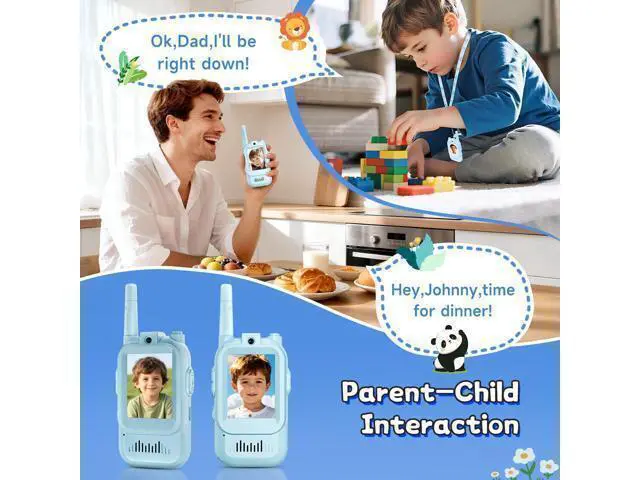 Alt view image 5 of 7 - Video Walkie Talkies for Kids, Handheld 2 Pack Rechargeable Video Intercom Kids Walkies Talkies, Indoor Outdoor Toys for Family Games, Outside, Camping, Hiking for Boys Girls Ages 3-12 (Blue/Blue)