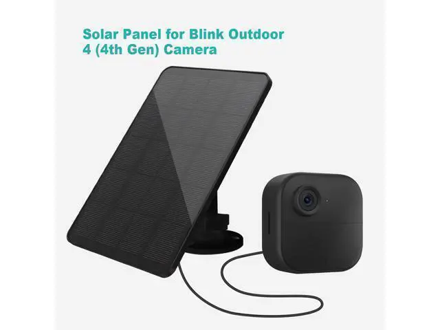 Alt view image 2 of 7 - Solar Panel for Blink Camera, Solar Panel 4W Compatible with Blink Outdoor 4 (4th Gen) Camera, Solar Charger for Camera Outdoor with 13.12Ft Outdoor Power Cable, Adjustable Mount, IP65 Waterproof