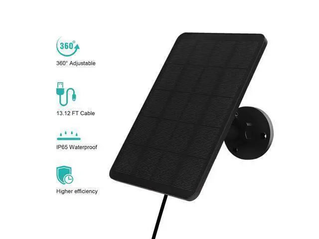 Alt view image 3 of 7 - Solar Panel for Blink Camera, Solar Panel 4W Compatible with Blink Outdoor 4 (4th Gen) Camera, Solar Charger for Camera Outdoor with 13.12Ft Outdoor Power Cable, Adjustable Mount, IP65 Waterproof