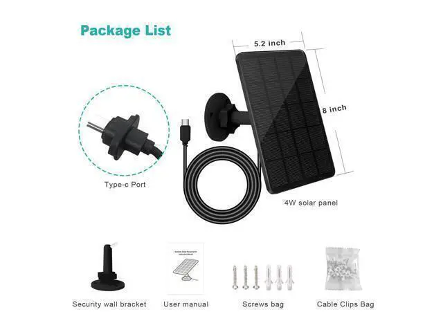 Alt view image 7 of 7 - Solar Panel for Blink Camera, Solar Panel 4W Compatible with Blink Outdoor 4 (4th Gen) Camera, Solar Charger for Camera Outdoor with 13.12Ft Outdoor Power Cable, Adjustable Mount, IP65 Waterproof