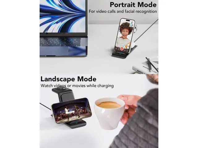 Alt view image 4 of 7 - 3 in 1 Wireless Charging Station Compatible for Products Multiple Devices Charger for Watch Ultra 11 10 9 8 7 SE iPhone 17 16 15 14 13 Pro Max/X/XS Fast Charger Stand