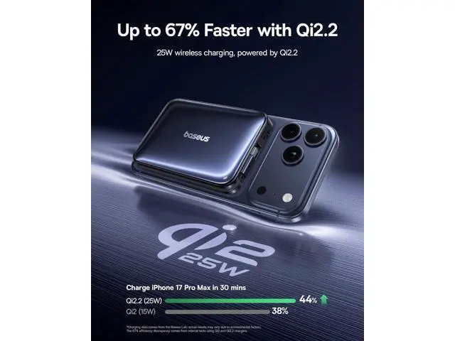 Alt view image 2 of 7 - Picogo Qi2.2 25W Magsafe Portable Charger Power Bank 10000mAh 45W with Built-in Cable USB-C Fast Charging for iPhone 17/16/15/14/13 Pro Max/Galaxy S25 / Pixel 10 Pro Black