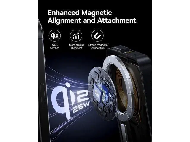 Alt view image 4 of 7 - Picogo Qi2.2 25W Magsafe Portable Charger Power Bank 10000mAh 45W with Built-in Cable USB-C Fast Charging for iPhone 17/16/15/14/13 Pro Max/Galaxy S25 / Pixel 10 Pro Black