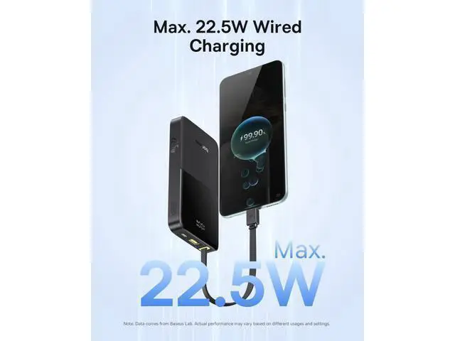 Alt view image 3 of 7 - Portable Charger 10000mAh Fast Charging Power Bank 22.5W PD3.0 QC3.0 Battery Pack Built-in USB C Braided Cable Travel Essentials Portable Phone Charger for iPhone 17 16 15 iPad S25/S24