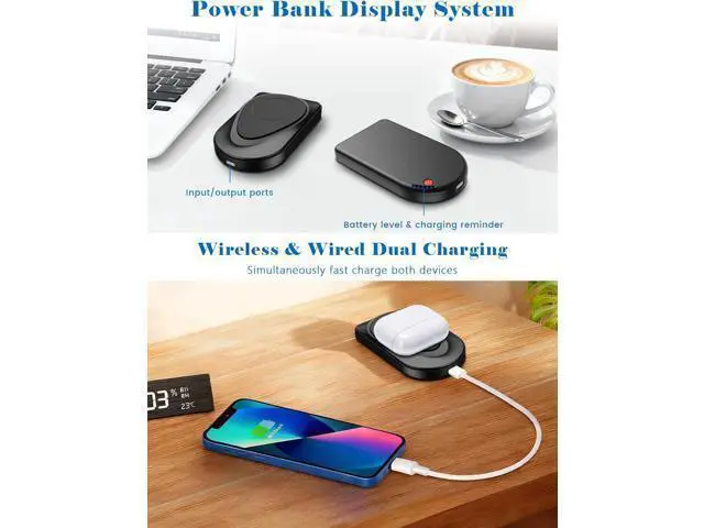 Alt view image 3 of 7 - Magnetic Portable Charger 10000mAh Wireless Power Bank USB-C Cable MagSafe-Compatible Battery Portable Charger Power Bank for iPhone 17/16/15/14/13/12 Series AirPods Android (Black)