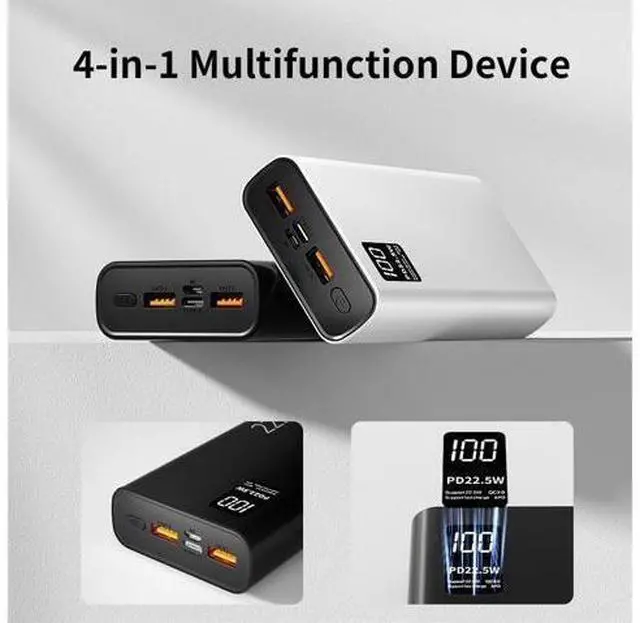Alt view image 3 of 6 - 20000mAh Portable Charger 22.5W USB C in & Out Power Bank Fast Charging PD 3.0+QC 4.0 LED Display Phone Battery Man Women Heated Clothing Black