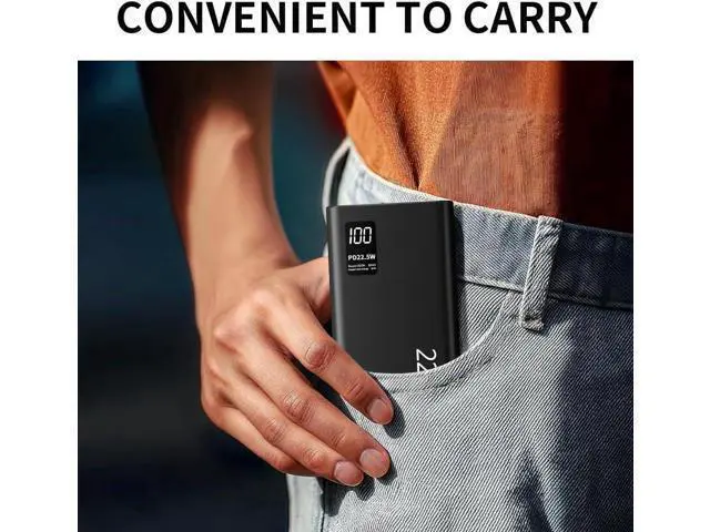 Alt view image 6 of 6 - 20000mAh Portable Charger 22.5W USB C in & Out Power Bank Fast Charging PD 3.0+QC 4.0 LED Display Phone Battery Man Women Heated Clothing Black