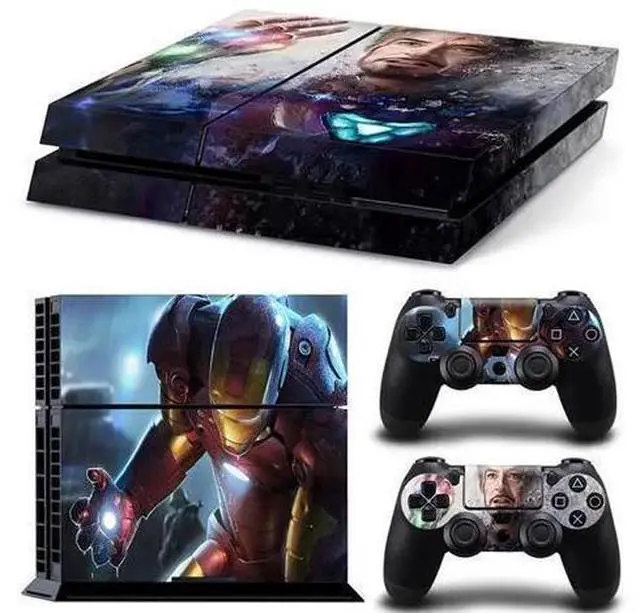 Main image of Iron Man Game Console Vinyl Skin Sticker for PS4 Controller GamePad Decal Frinti Protective Film(TN-PS4-1578)