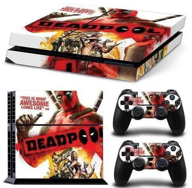 Main image of Deadpool Game Console Vinyl Skin Sticker for PS4 Controller GamePad Decal Frinti Protective Film(TN-PS4-2730)
