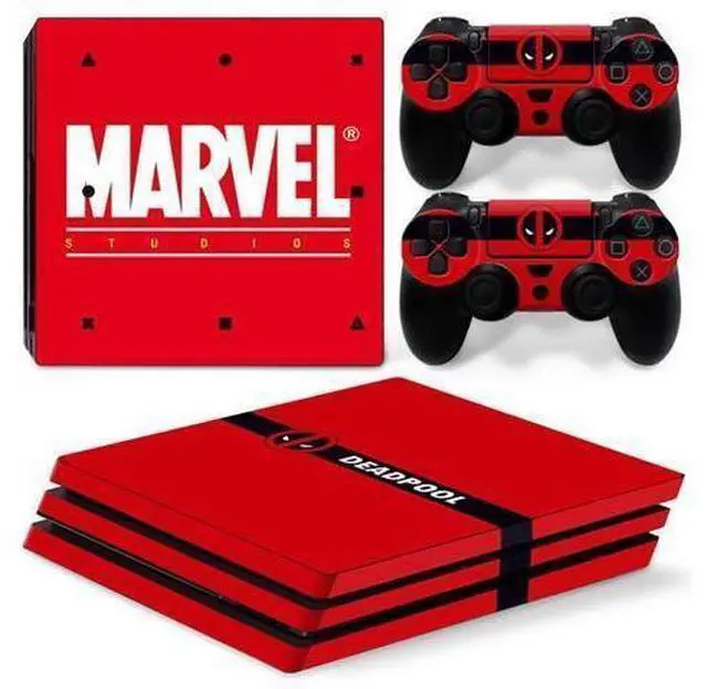 Main image of Deadpool Vinyl Skin Sticker for PS4 Pro Console 2 Controllers Decal Film Para Game Accessories(TN-P4Pro-5069)