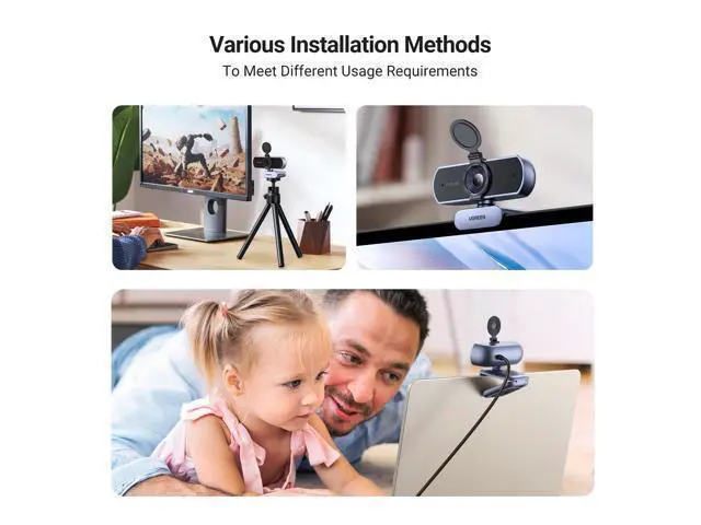 Alt view image 7 of 7 - 2K Webcam, Full HD 1080P Webcam for PC, Web Camera with Autofocus, Privacy Cover, Dual Noise Cancelling Mics, Computer USB Camera for Streaming, Conferencing, Calling, Zoom, Skype, Teams