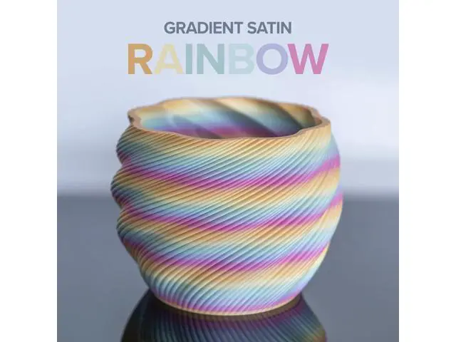 Alt view image 2 of 7 - Polymaker Panchroma Gradient Satin Rainbow 3D Printer PLA Filament 1.75mm, Multicolor 3D Printing PLA Filament, 1kg Spool (2.2lbs)