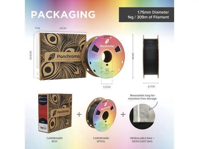Alt view image 6 of 7 - Polymaker Panchroma Gradient Satin Rainbow 3D Printer PLA Filament 1.75mm, Multicolor 3D Printing PLA Filament, 1kg Spool (2.2lbs)