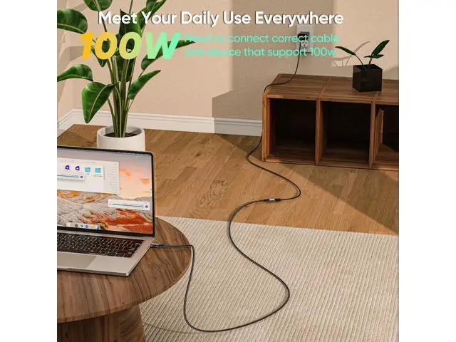 Alt view image 3 of 7 - USB C Extension Cable 20ft Long, Upgraded 4K@60Hz Monitor & 100W Charging & 10Gbps Data Transfer USB-C Extender Male to Female USBC 3.2 Gen2 Type C Cord Braided for Laptop Tablet Mobile Phone and More