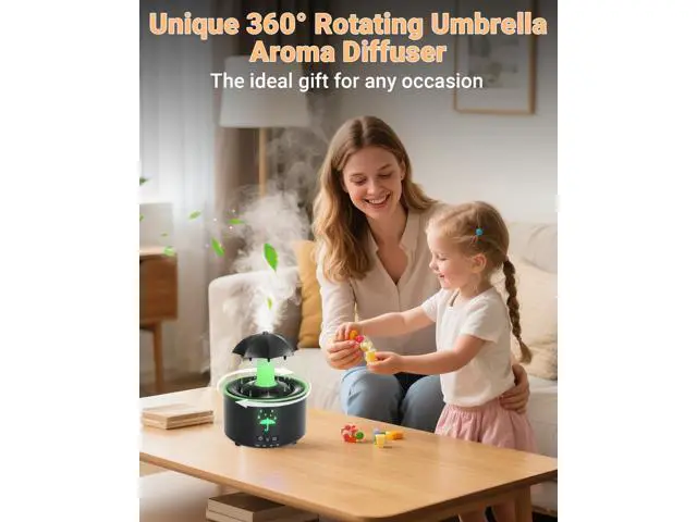 Alt view image 4 of 7 - Aesthetic 2-in-1 Humidifier Oil Diffuser with Rotating Raindrop & 7 LED Mood Lights,Cool Mist Humidifier Quiet Variable Mist for up to 24 Hrs,Easy to Fill & Clean, Auto Shut-Off