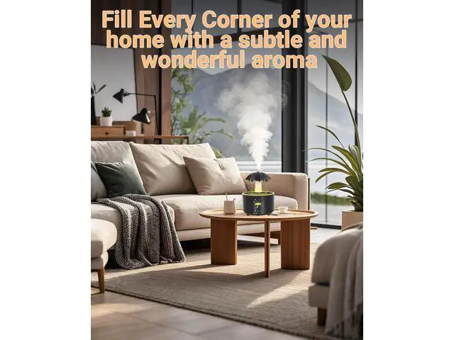 Alt view image 3 of 7 - Aesthetic 2-in-1 Humidifier Oil Diffuser with Rotating Raindrop & 7 LED Mood Lights,Cool Mist Humidifier Quiet Variable Mist for up to 24 Hrs,Easy to Fill & Clean, Auto Shut-Off